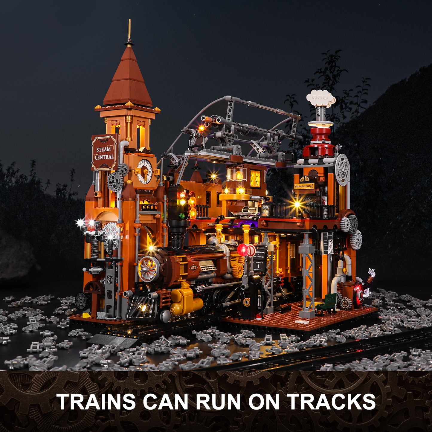 Steampunk-Bahnhof