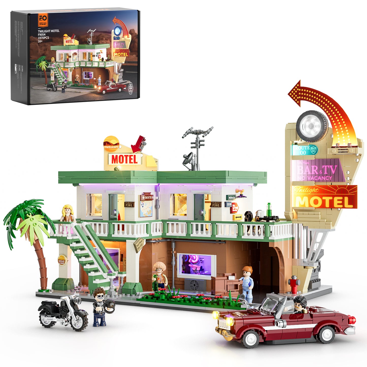 Motel bei Sonnenuntergang