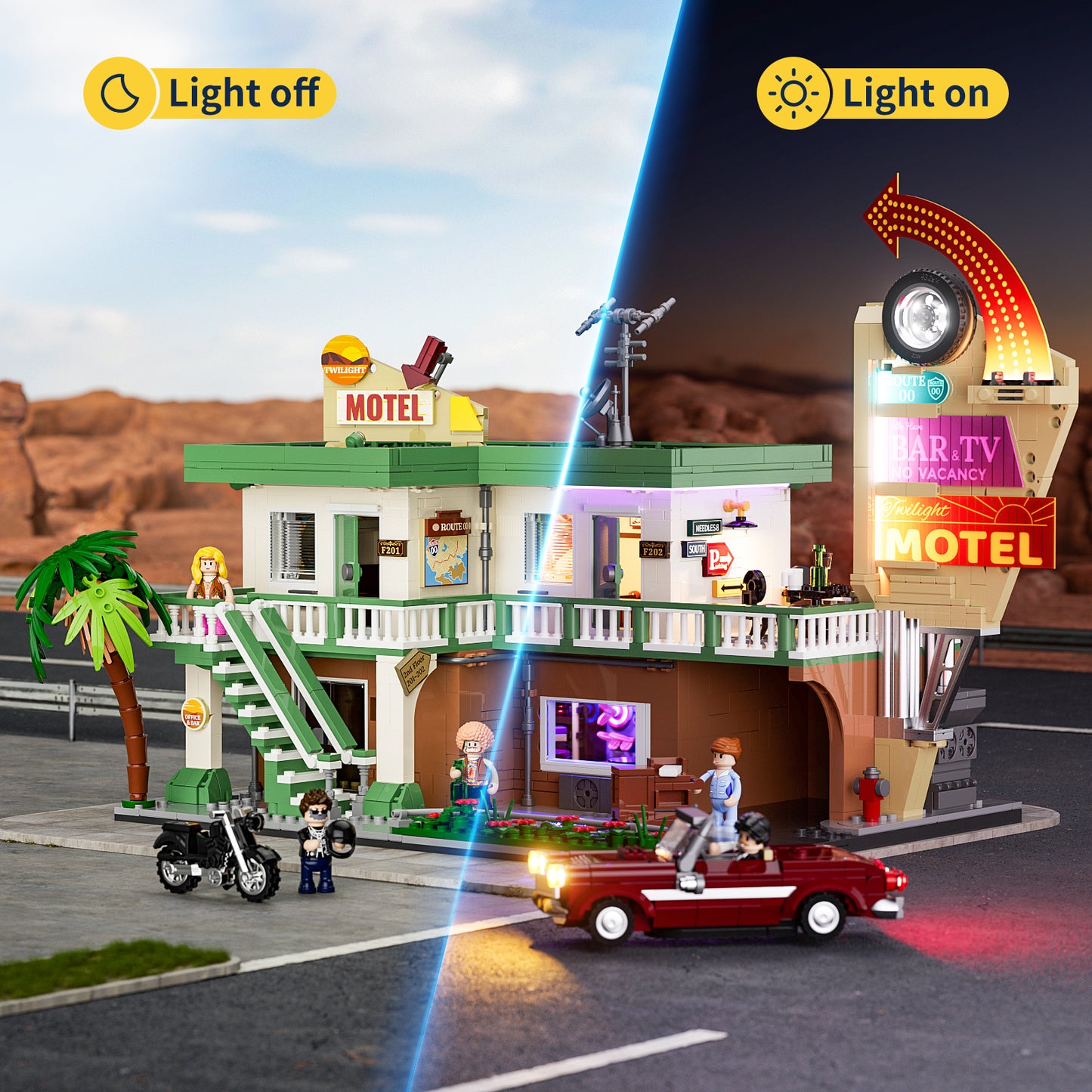 Motel bei Sonnenuntergang