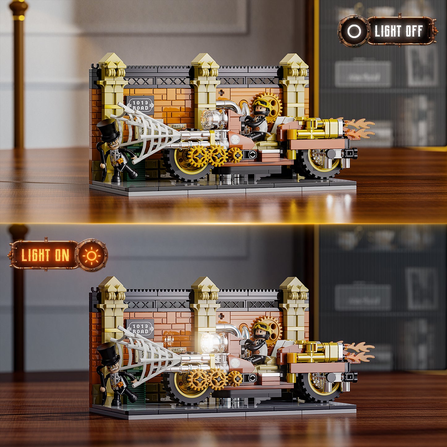 Steampunk-Motorradjagd