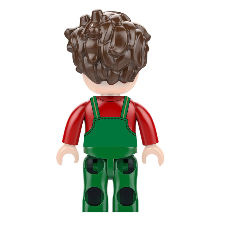 Roter Trecker mit Walze und Mähbalken