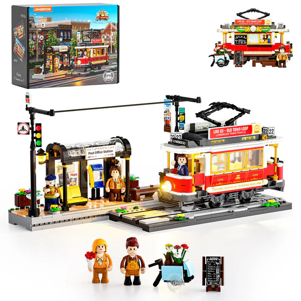 nostalgie fahrradbeleuchtung Lumibricks L9084 – Historische Straßenbahn – Nostalgie in Licht – Brickminded
