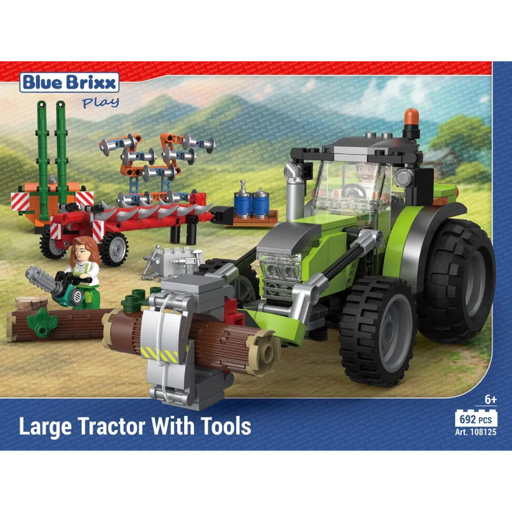 Großer Traktor mit Werkzeugen