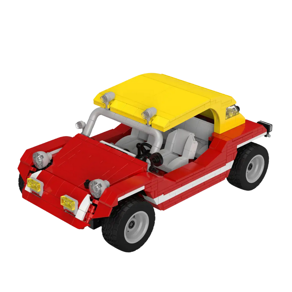 Roter Buggy mit gelbem Dach