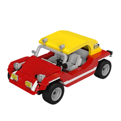 Roter Buggy mit gelbem Dach
