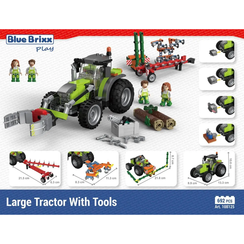 Großer Traktor mit Werkzeugen