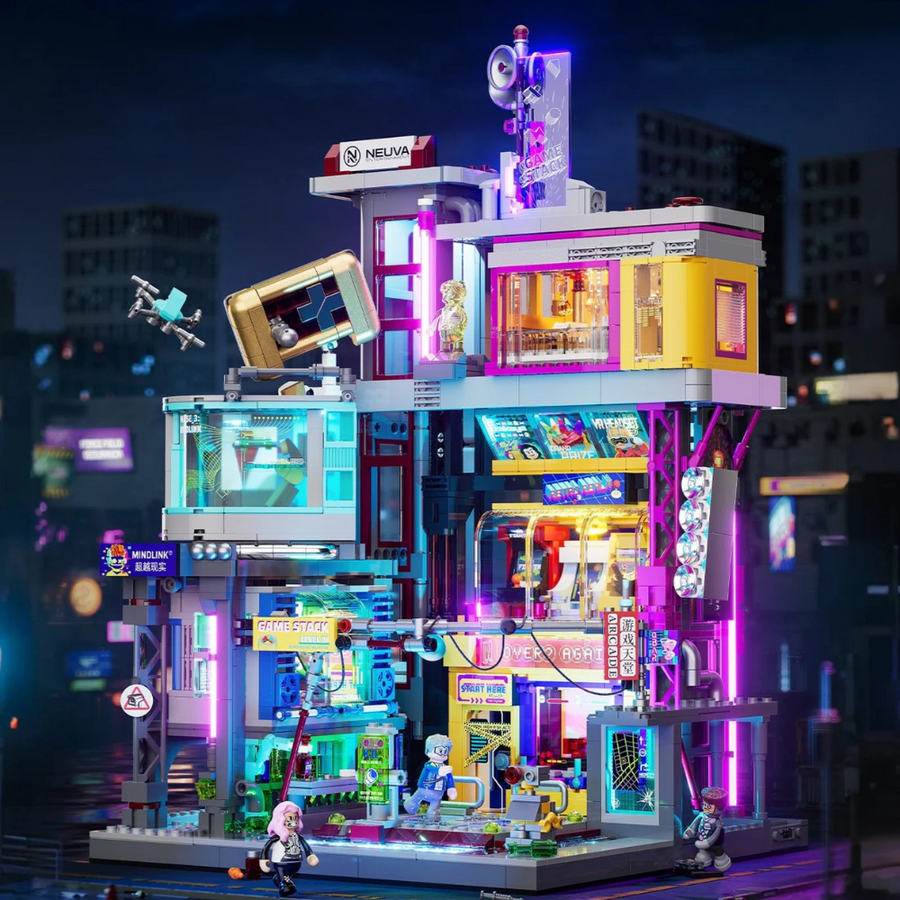 Cyberpunk-Spielhallenturm