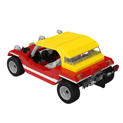 Roter Buggy mit gelbem Dach