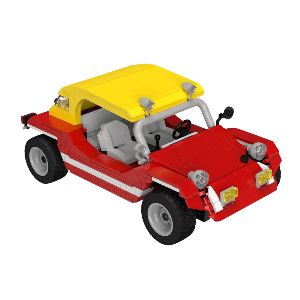 Roter Buggy mit gelbem Dach