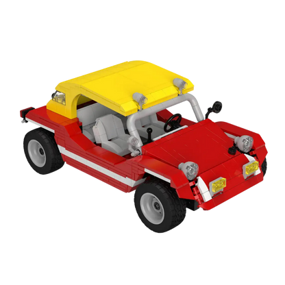 Roter Buggy mit gelbem Dach