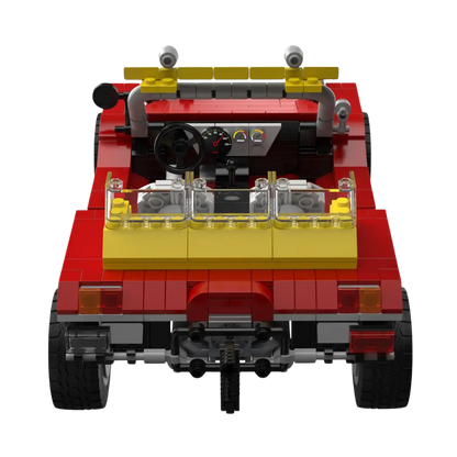 Roter Buggy mit gelbem Dach