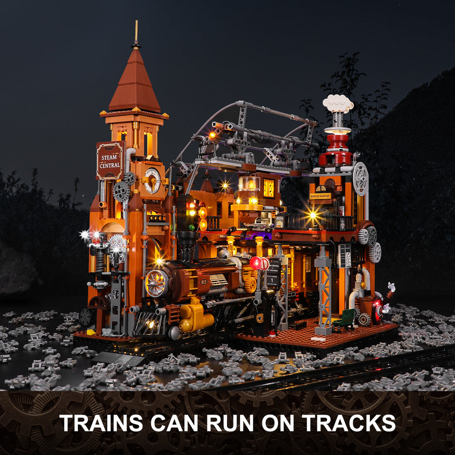 Steampunk-Bahnhof