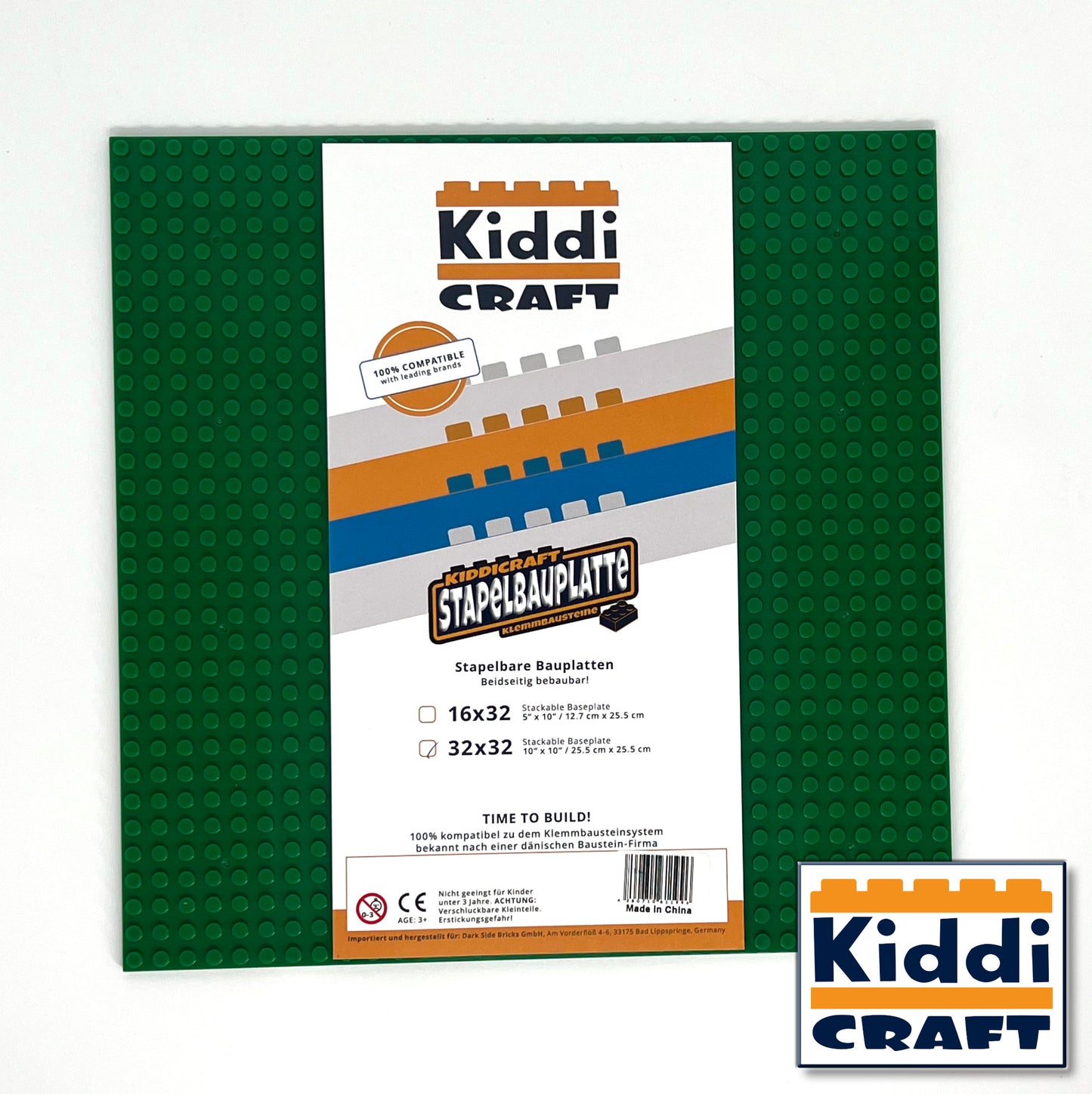 Stackable Baseplate 32 x 32 - Green