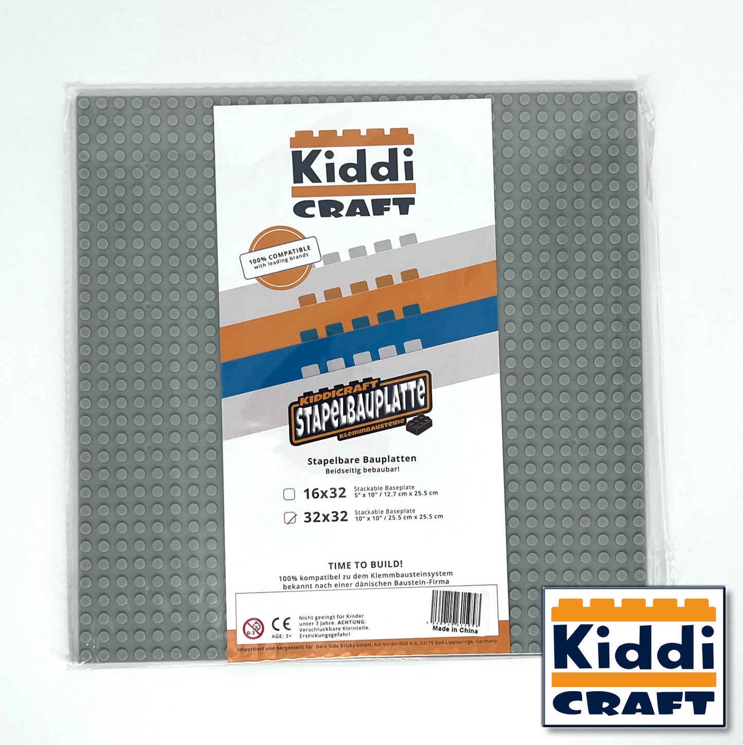Stackable Baseplate 32 x 32 - Light Gray