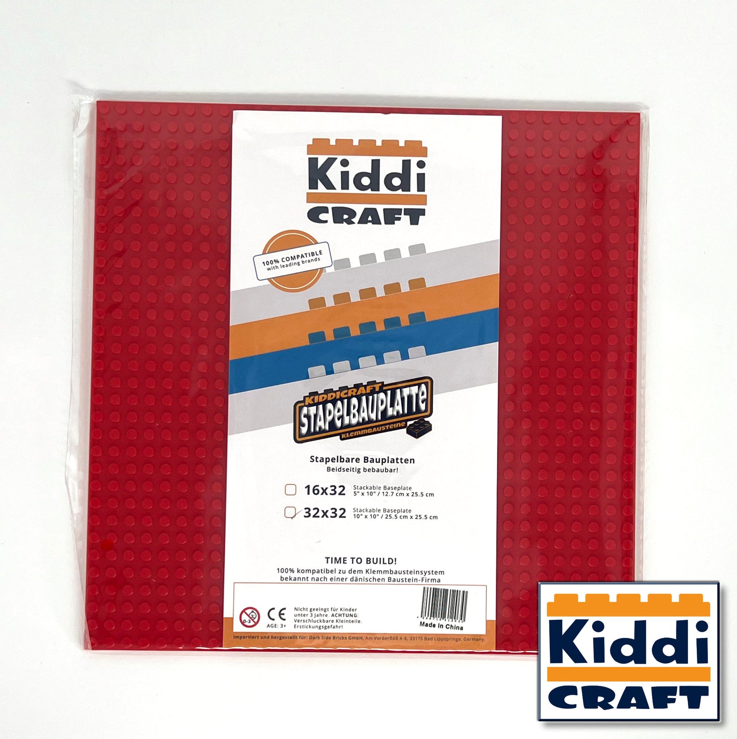 Stackable Baseplate 32 x 32 - Red