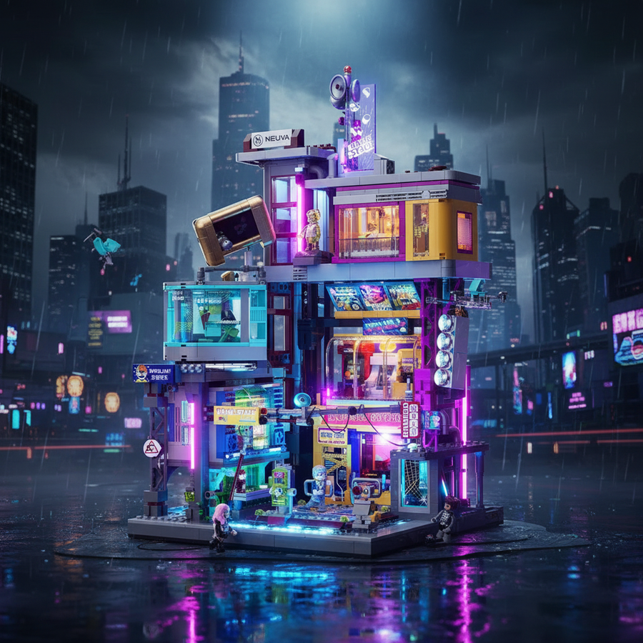 Cyberpunk Game Stack Hero-Bild für Meta Ads
