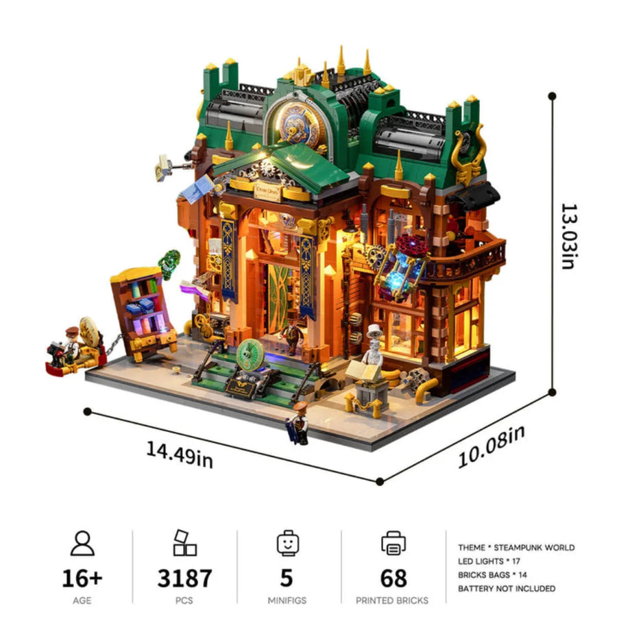 Steampunk-Zeitriss-Bibliothek