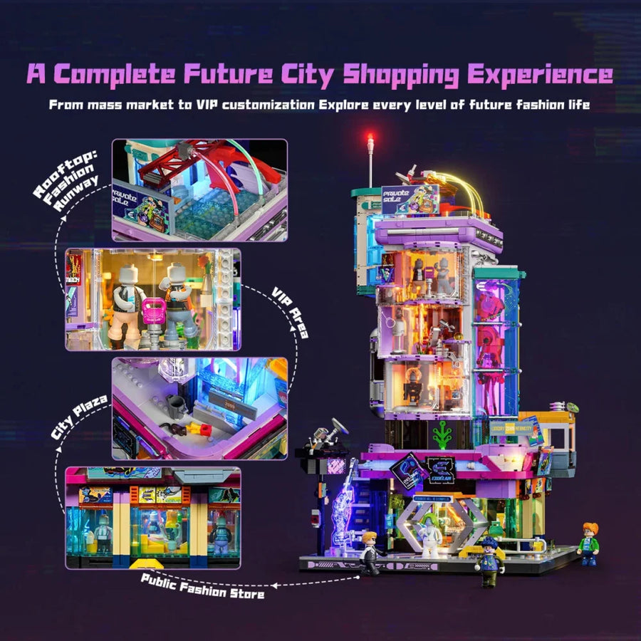 Cyberpunk-Neonstadt: Cyber-Couture-Galerie