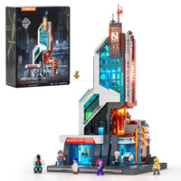 Cyberpunk-Neontechnikturm