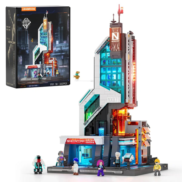 Cyberpunk-Neontechnikturm