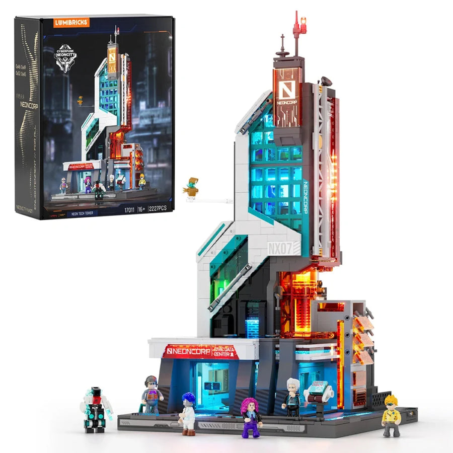 Cyberpunk-Neontechnikturm