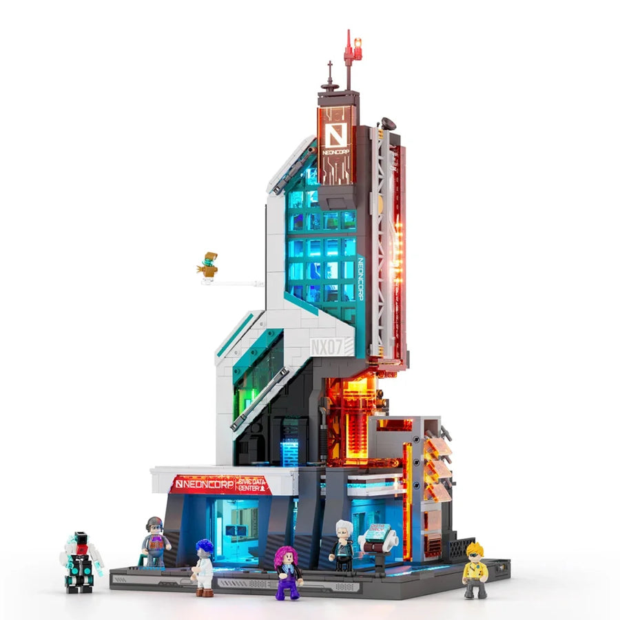 Cyberpunk-Neontechnikturm