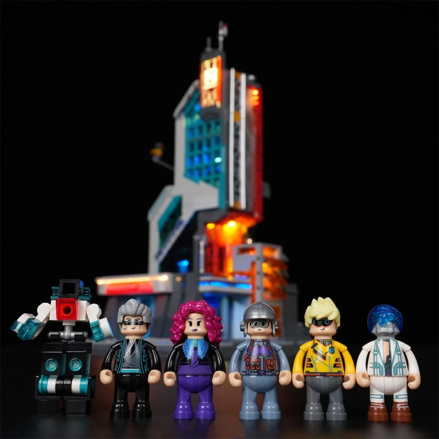 Cyberpunk-Neontechnikturm
