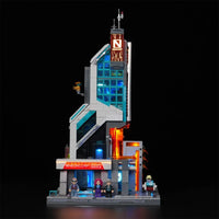 Cyberpunk-Neontechnikturm