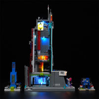 Cyberpunk-Neontechnikturm