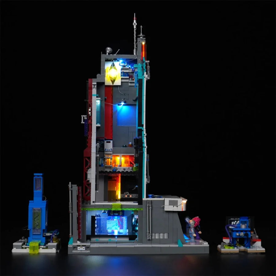 Cyberpunk-Neontechnikturm