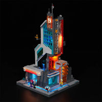 Cyberpunk-Neontechnikturm