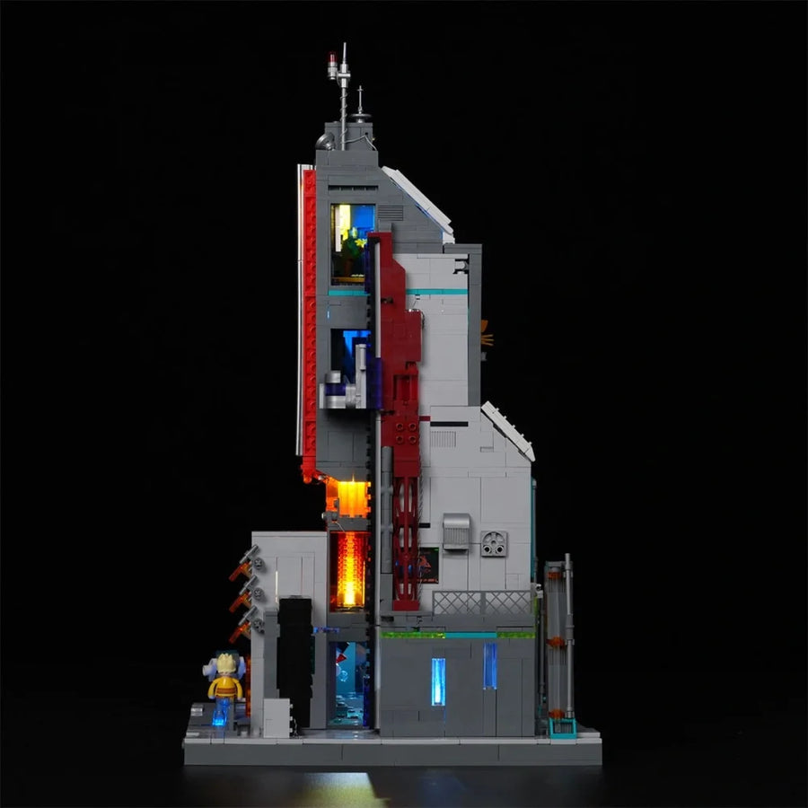 Cyberpunk-Neontechnikturm