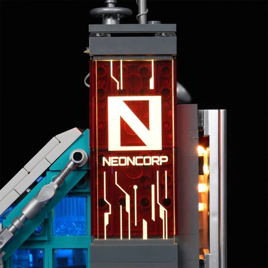 Cyberpunk-Neontechnikturm