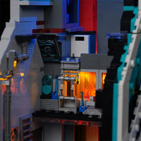 Cyberpunk-Neontechnikturm
