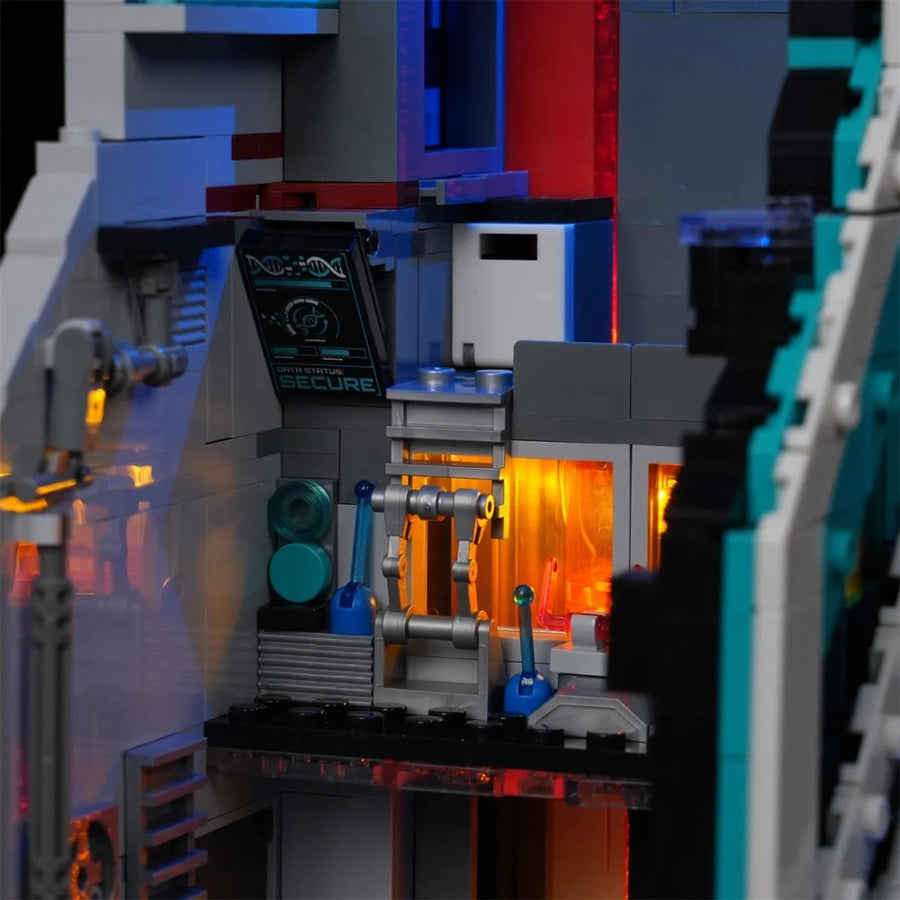 Cyberpunk-Neontechnikturm