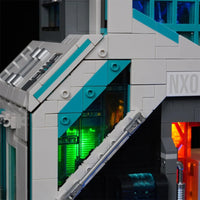 Cyberpunk-Neontechnikturm