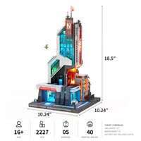 Cyberpunk-Neontechnikturm