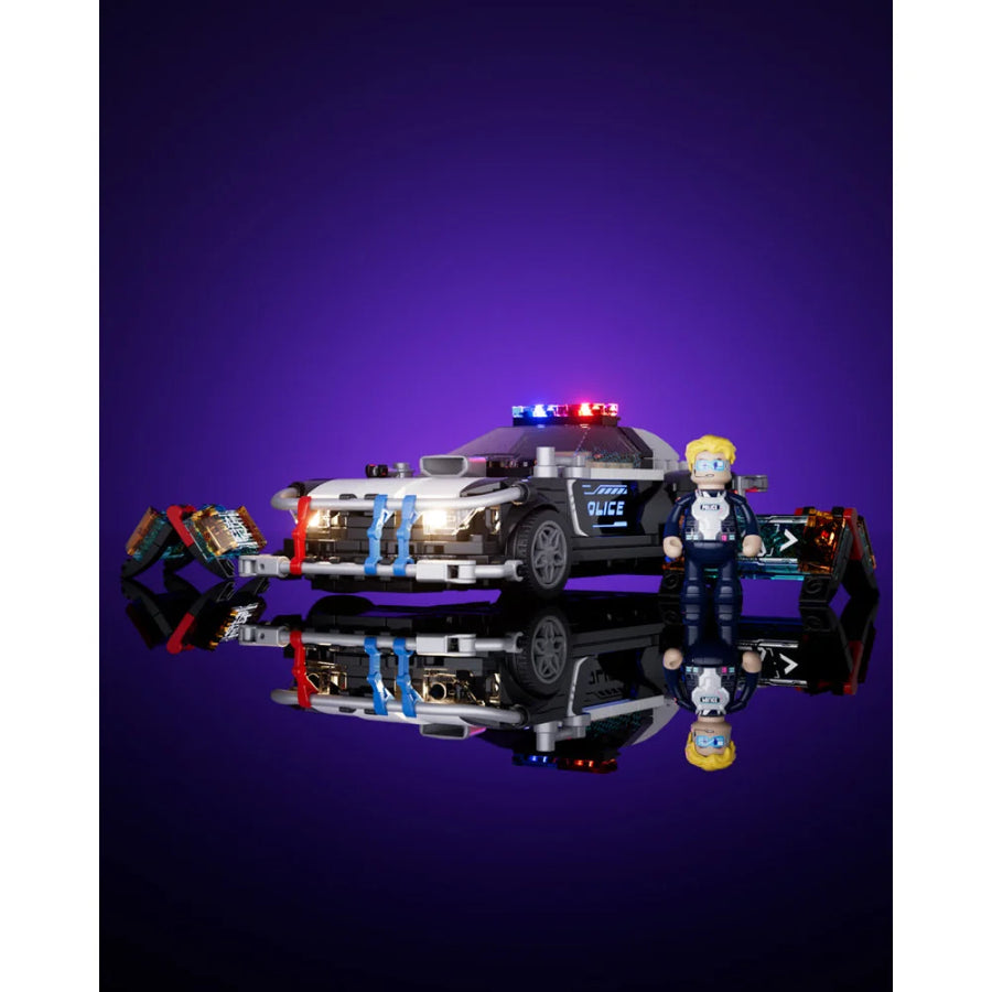 Cyberpunk-Streifenwagen