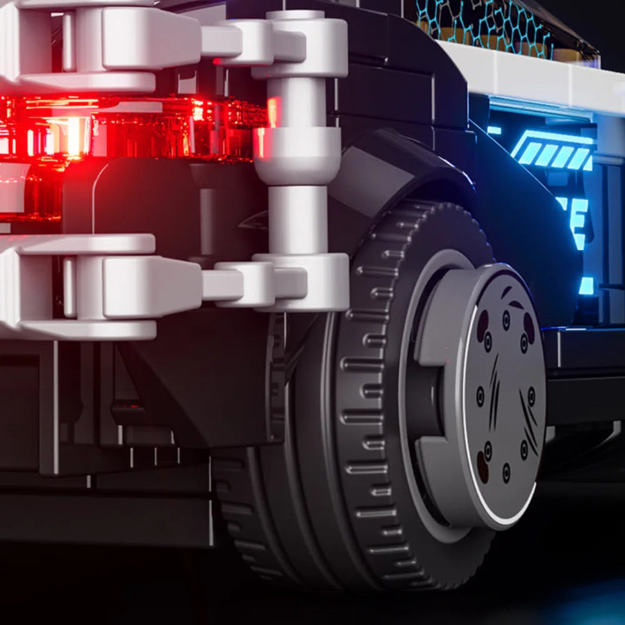 Cyberpunk-Streifenwagen