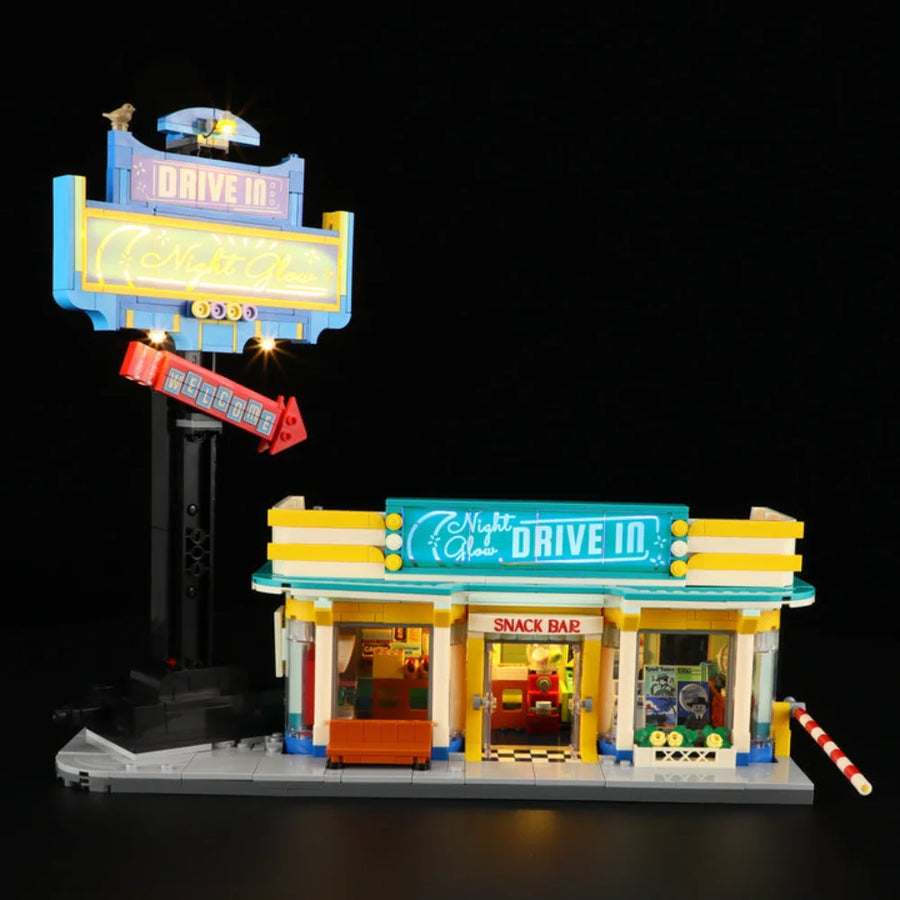 Autokino im Nachtlicht