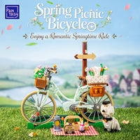 Retro-Frühlings-Picknickfahrrad