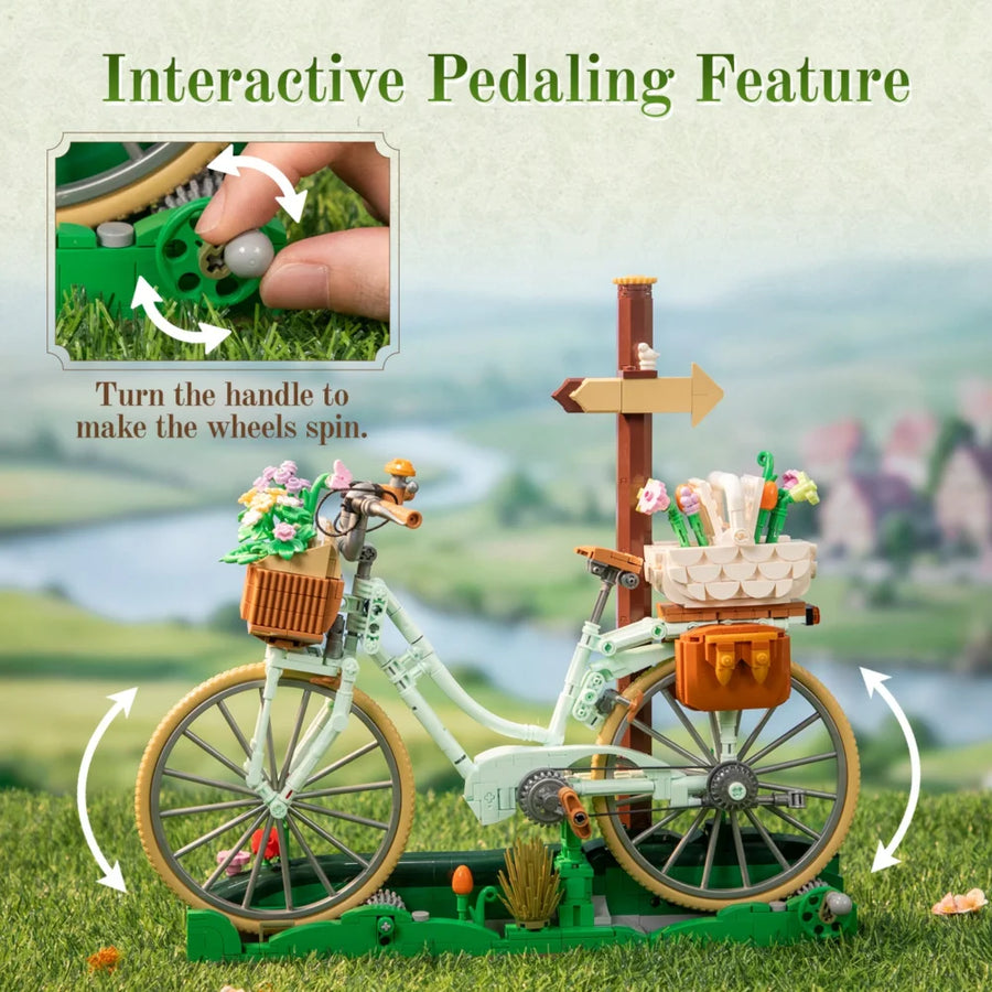 Retro-Frühlings-Picknickfahrrad