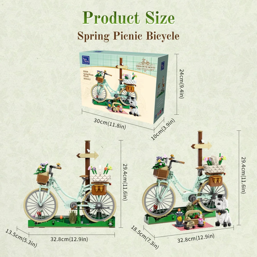 Retro-Frühlings-Picknickfahrrad
