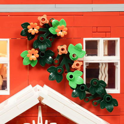 Rotes Backstein-Reihenhaus