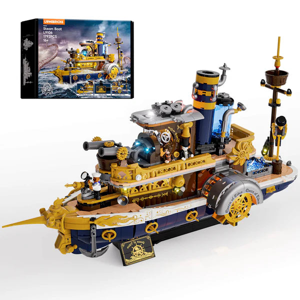 Steampunk-Schaufelraddampfer
